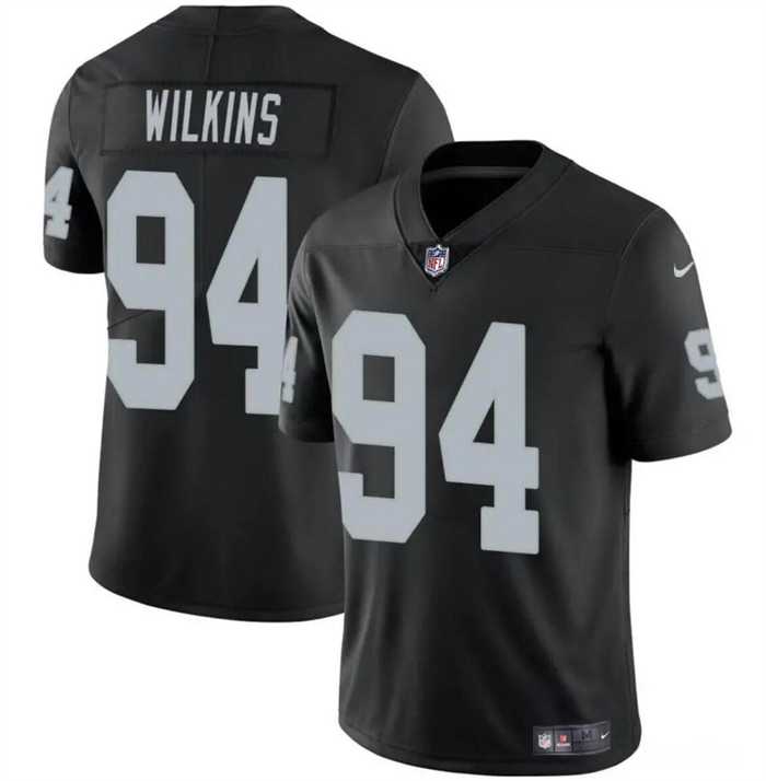 Men & Women & Youth Las Vegas Raiders #94 Christian Wilkins Black Vapor Football Stitched Jersey->las vegas raiders->NFL Jersey